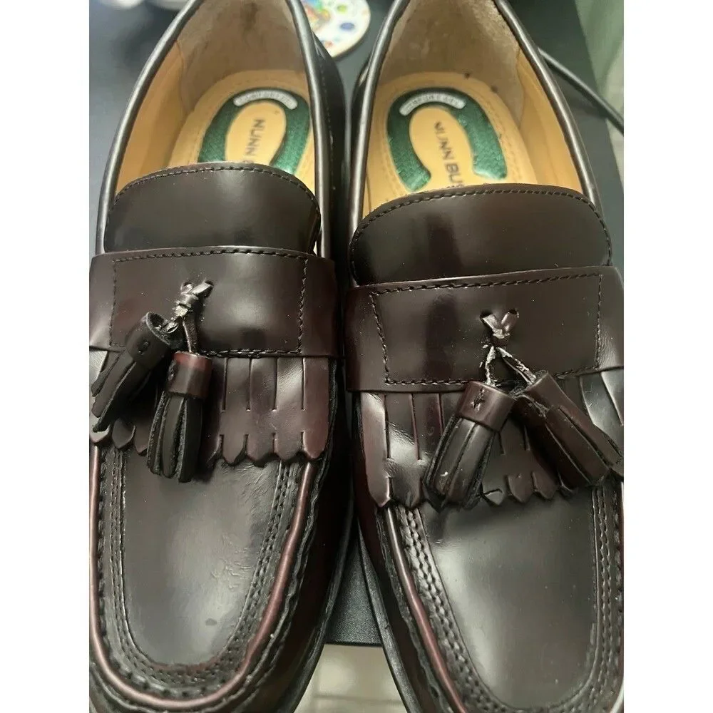 Nunn‎ Bush Leather Tassel Loafers Men’s Sz 9 Brown Slip-On Comfort Formal Shoes